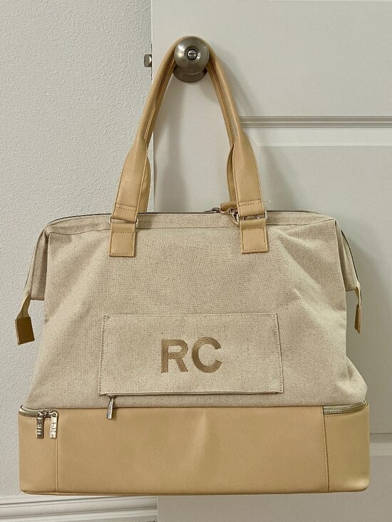 BEIS Handbags - BEIS Weekender Travel Bag in Beige, NEW
